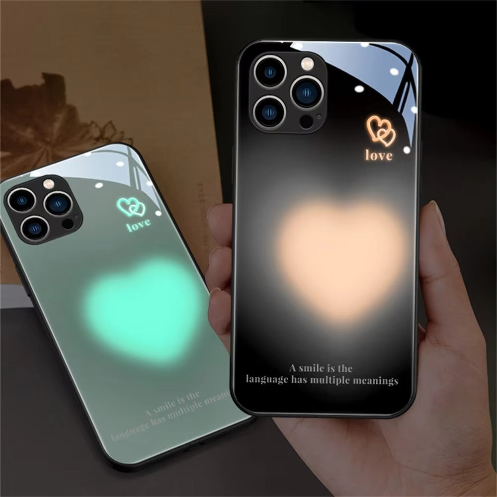 Premium Apple iPhone Case, MagSafe Compatible, Camera Lens and Screen Protection, Ultra Thin, Shockproof, Magnetic, Full All Around Protection, Heart LED Light Cover