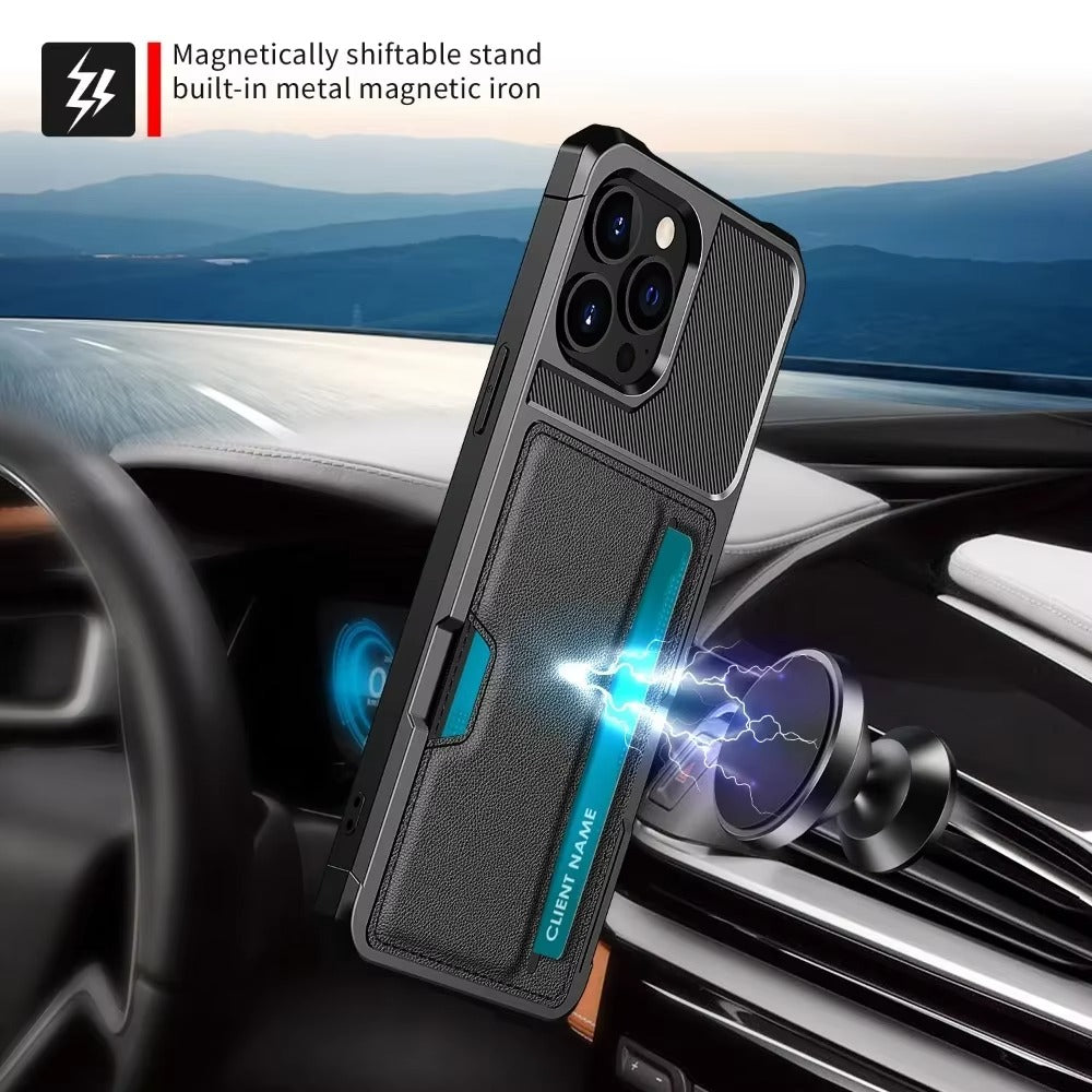 Robust Apple iPhone Case, MagSafe Compatible, Camera Lens and Screen Protection, Ultra Thin, Shockproof, Magnetic, Full All Around Protection, Armor Card Slot Cover