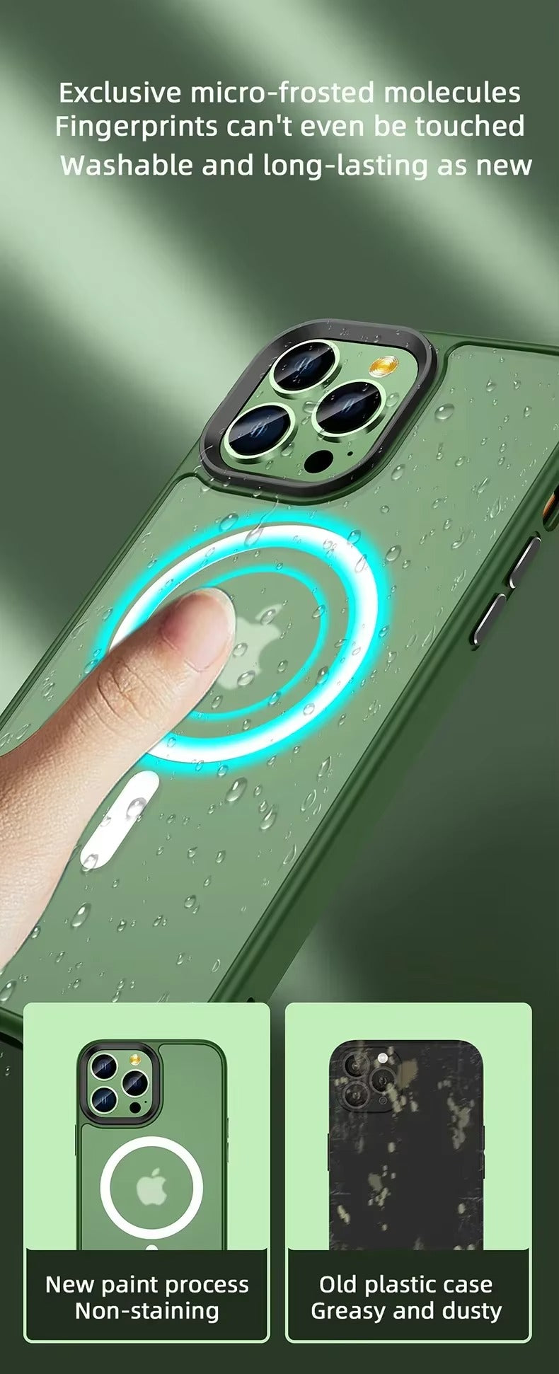 Premium Apple iPhone Case, MagSafe Compatible, Camera Lens & Screen Protection, Ultra Thin, Shockproof, Magnetic Full All Around Cover – Matte Translucent Frosted Case with Wireless Charging Support & Sleek Finish