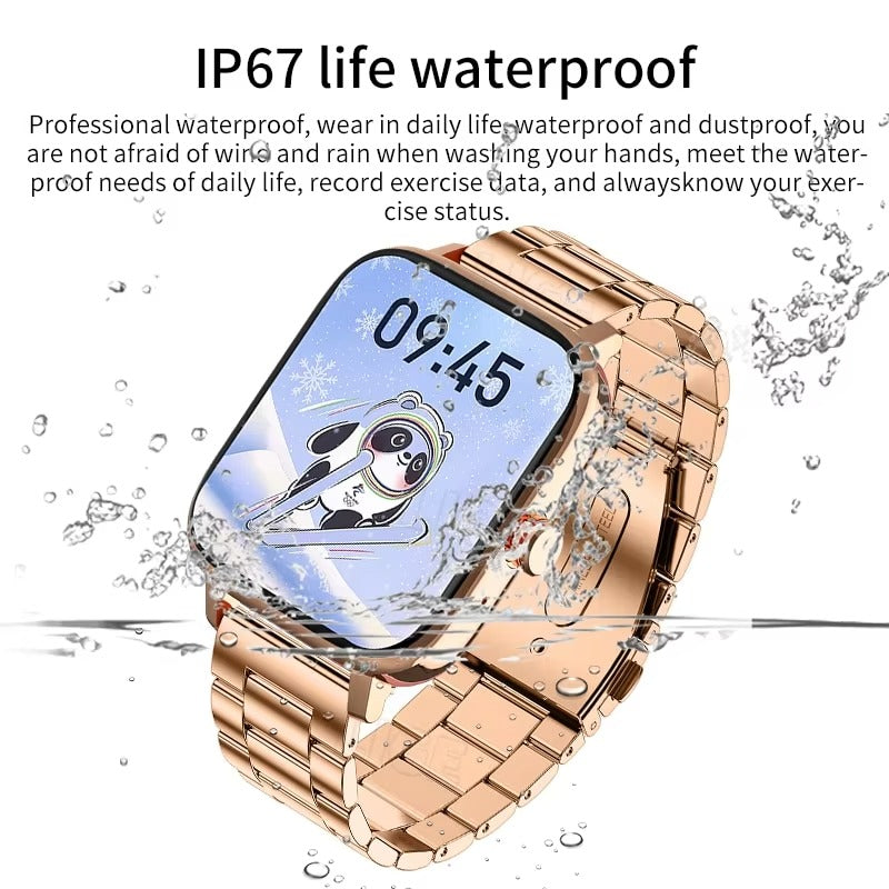 Premium Smartwatch for iPhone – Custom Dial Bluetooth Watch for Men & Women, Full Touchscreen Fitness Bracelet with Waterproof