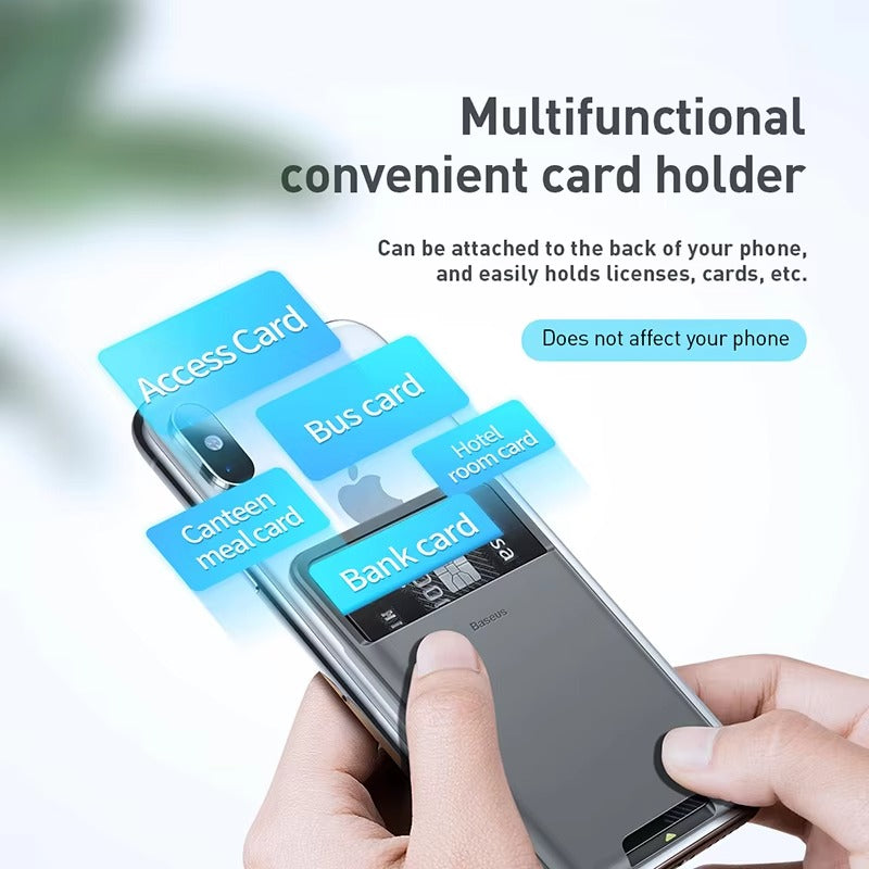 High Quality Silicone Phone Card Holder – Slim, Adhesive Back Cover with ID Slot, Wallet Sticker Case for Apple iPhone