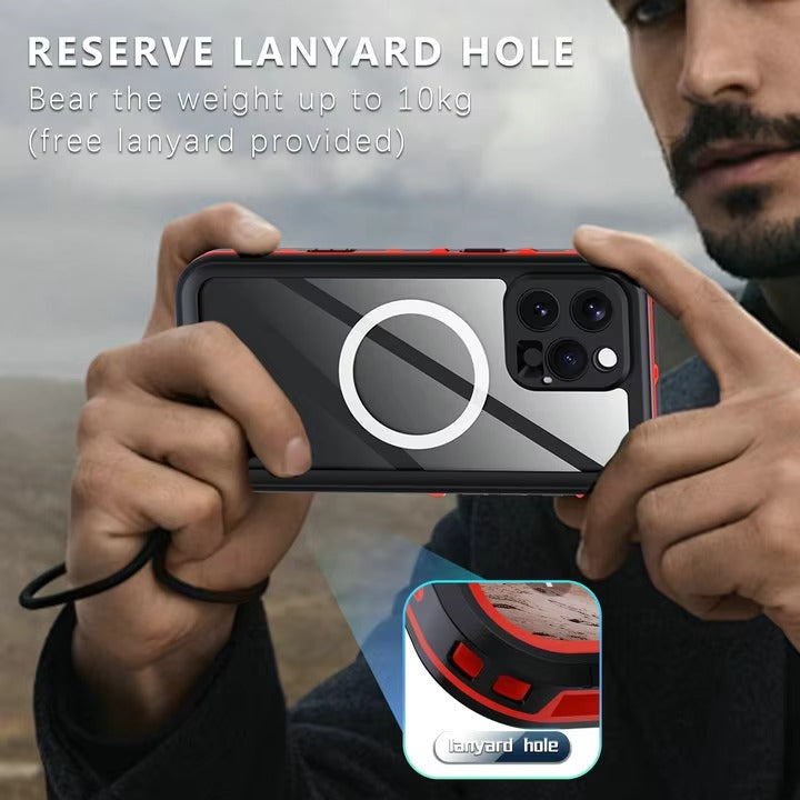 Luxury Apple iPhone Case MagSafe Compatible, Camera Lens & Screen Protection, Ultra Thin Shockproof Magnetic Full All Around Protection Cover with IP68 Waterproof 360 Seal Design