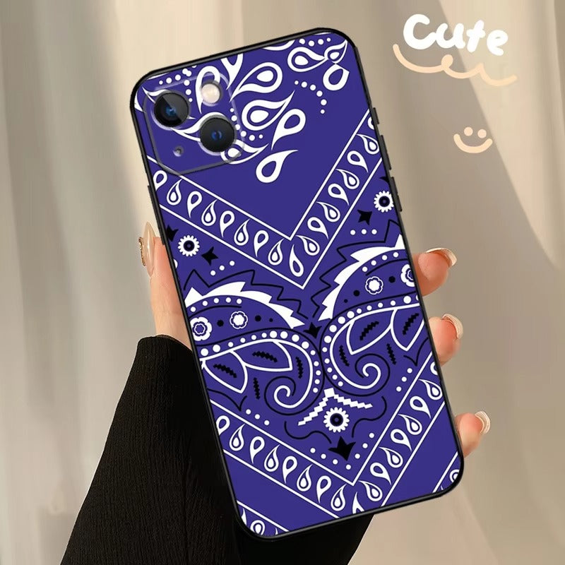 Luxury Apple iPhone Case, MagSafe Compatible, Camera Lens and Screen Protection, Ultra Thin, Shockproof, Magnetic, Full All Around Protection, Bandana Paisley Cover