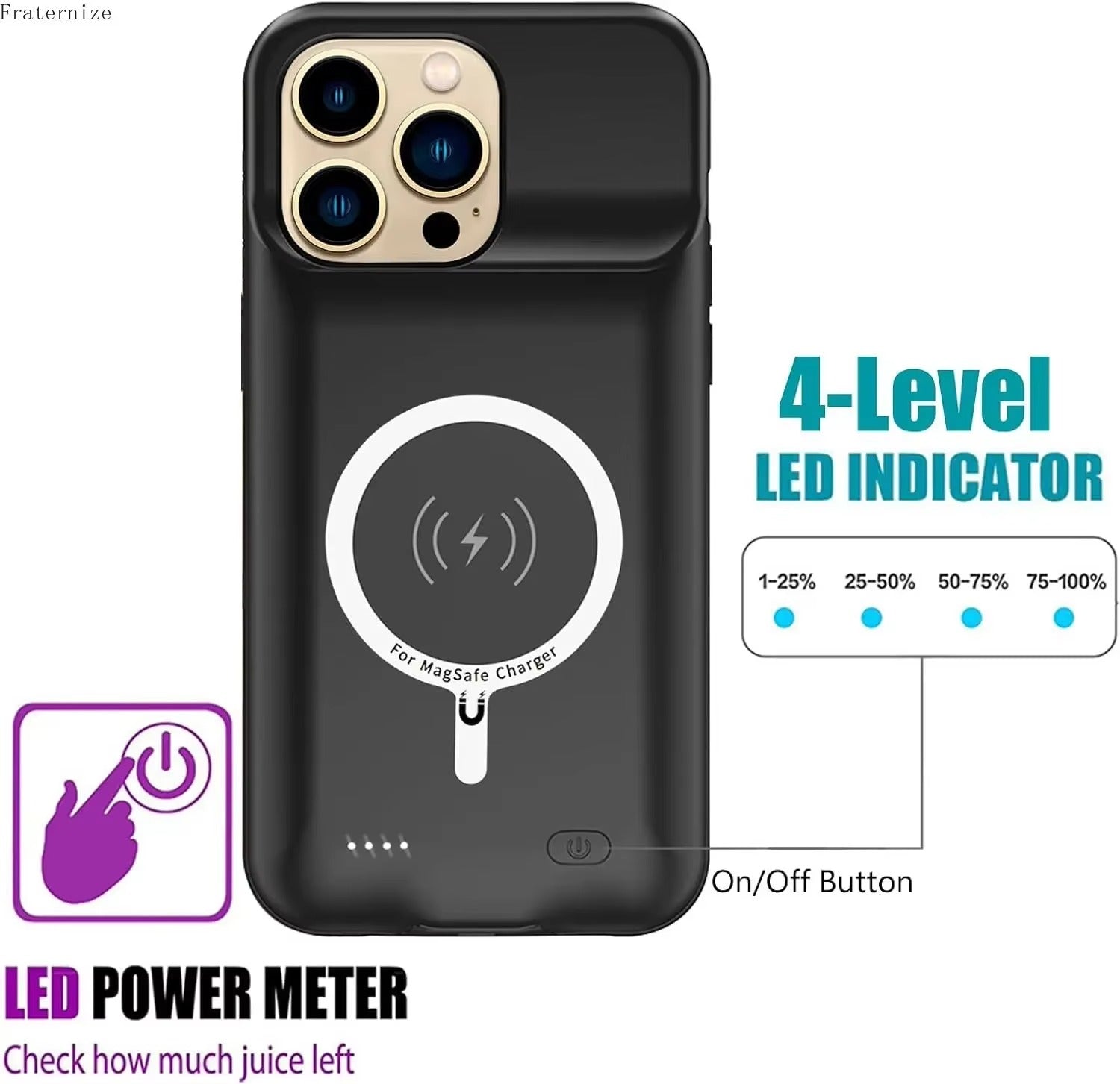 Premium Apple iPhone Case MagSafe Compatible, Camera Lens & Screen Protection, Ultra Thin Shockproof Magnetic Full All Around Protection Cover with 10000mAh Wireless Charger