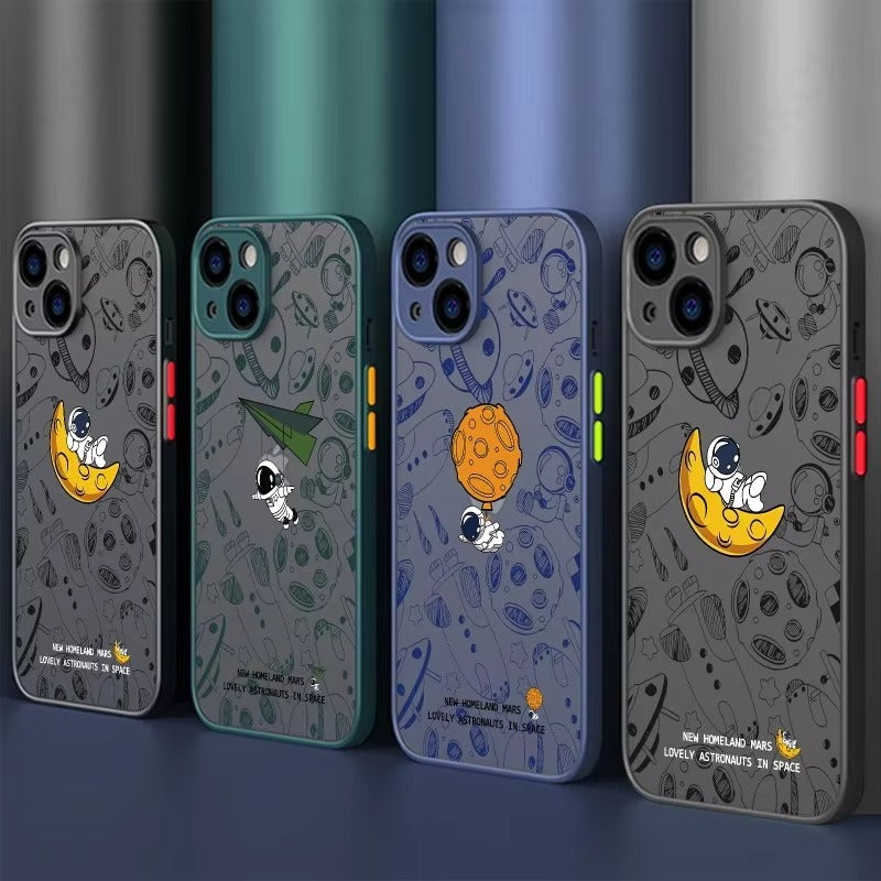 Robust Apple iPhone Case, MagSafe Compatible, Ultra Thin Screen Protection, Acrylic Matte Shell Featuring Astronaut Art