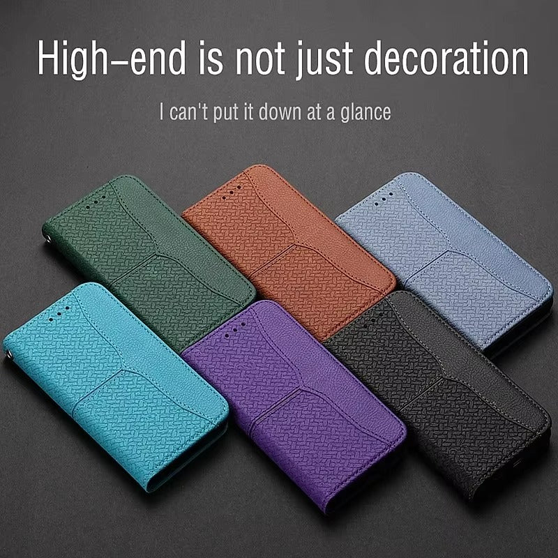 Luxury Apple iPhone Case, MagSafe Compatible, Camera Lens and Screen Protection, Ultra Thin, Shockproof, Magnetic, Full All Around Protection, Classic Leather Flip Cover