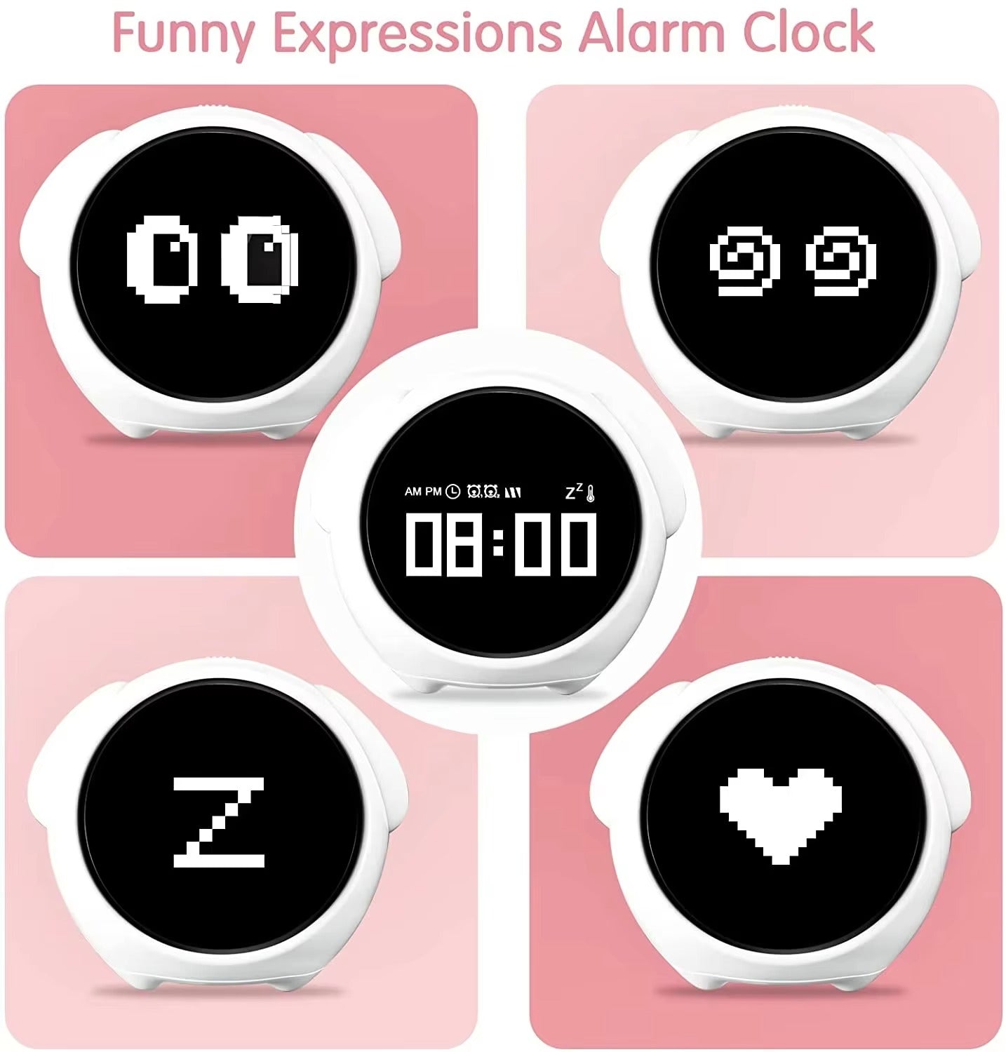 Luxury LED Digital Alarm Clock – Multifunction Voice Control Night Light with Snooze, Temperature Display, Dual Alarms, Music, Modern Home Design