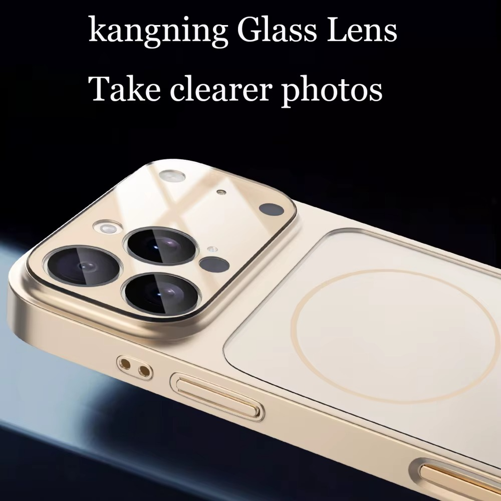 Premium Nano Matte Glass iPhone Case – MagSafe Compatible Magnetic Protective Cover with Shockproof Armor Frame and Camera Lens Protector