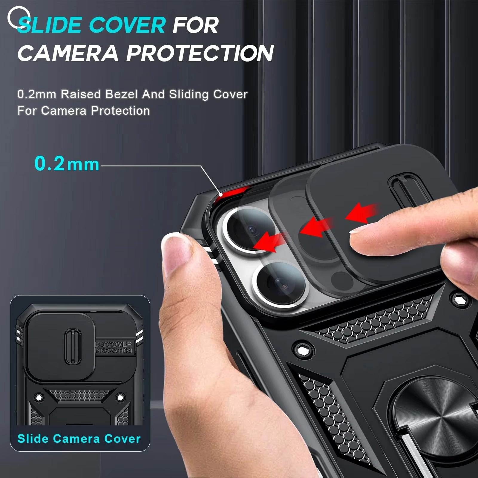 Robust Apple iPhone Case, MagSafe Compatible, Camera Lens and Screen Protection, Ultra Thin, Shockproof, Magnetic, Full All Around Protection, Slide Rotating Armor Cover