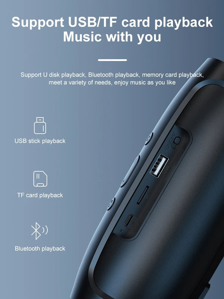 High Quality Portable Bluetooth Speaker for iPhone – Dual Stereo Subwoofer with FM Radio, TF/USB Playback, Loud Outdoor