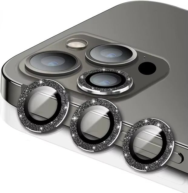 Luxury Metal Camera Lens Protector for iPhone – Diamond Edging, 9H Corning Glass, Anti-Scratch, Shockproof, Ultra HD Transparent Lens Cover Ring