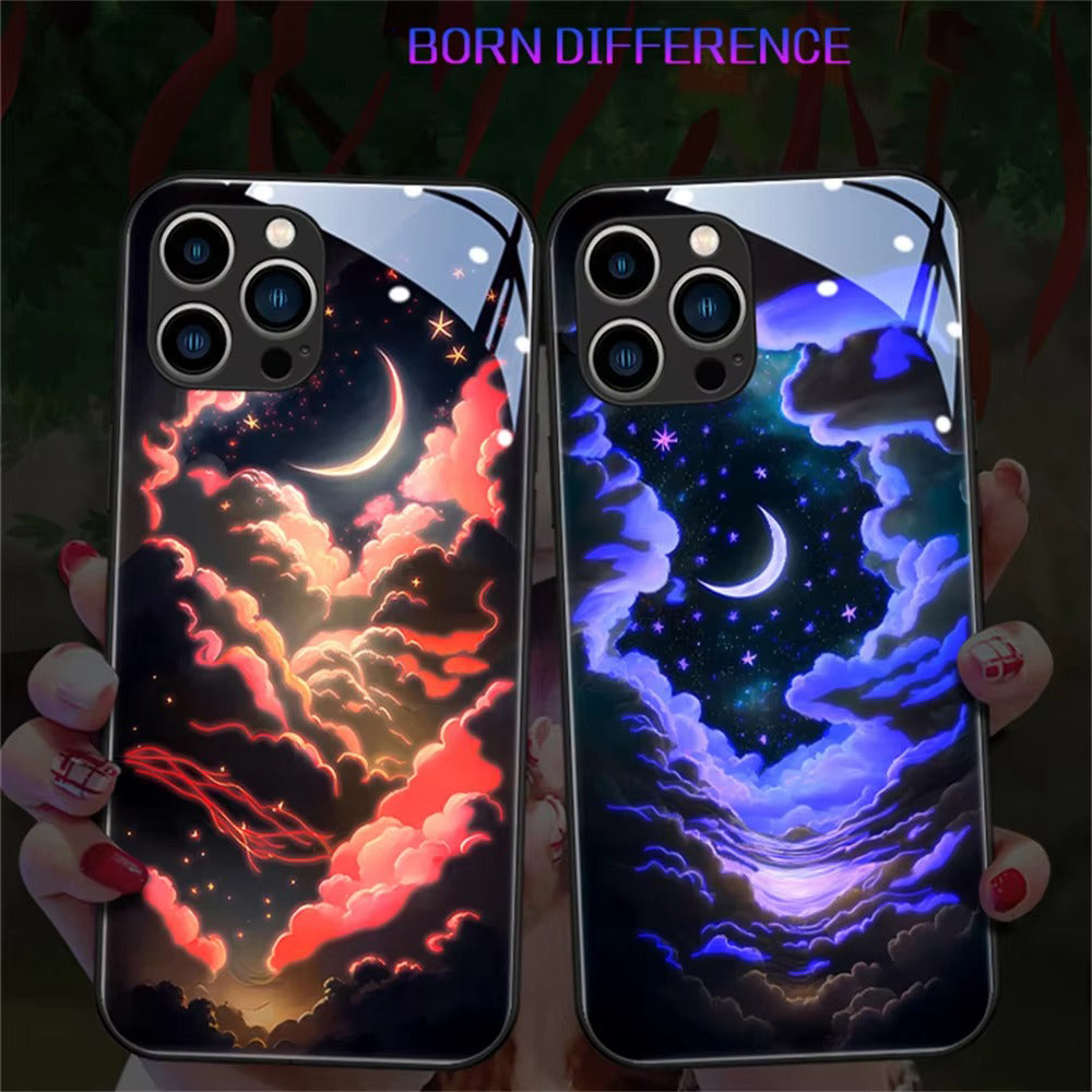 Premium Apple iPhone Case, MagSafe Compatible, Camera Lens and Screen Protection, Ultra Thin, Shockproof, Magnetic, Full All Around Protection, Starry Sky LED Glass Cover