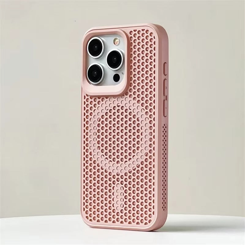 Luxury Apple iPhone Case, MagSafe Compatible, Camera Lens & Screen Protection, Ultra Thin, Shockproof, Magnetic Full All Around Cover – Matte Hard PC Case with Heat Dissipation Holes & Wireless Charging Support