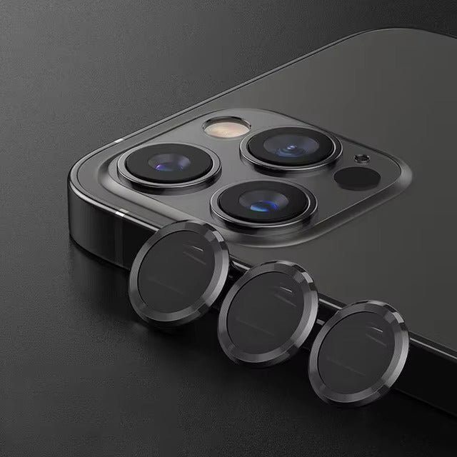 Luxury Metal Camera Lens Protector for iPhone – Diamond Edging, 9H Corning Glass, Anti-Scratch, Shockproof, Ultra HD Transparent Lens Cover Ring