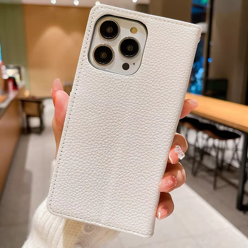 Luxury Apple iPhone Case, MagSafe Compatible, Camera Lens and Screen Protection, Ultra Thin, Shockproof, Magnetic, Full All Around Protection, Glitter Leather Wallet Cover