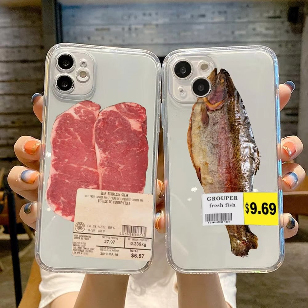 Premium Apple iPhone Case, MagSafe Compatible, Camera Lens and Screen Protection, Ultra Thin, Shockproof, Magnetic, Full All Around Protection, Funny Food Cartoon Cover
