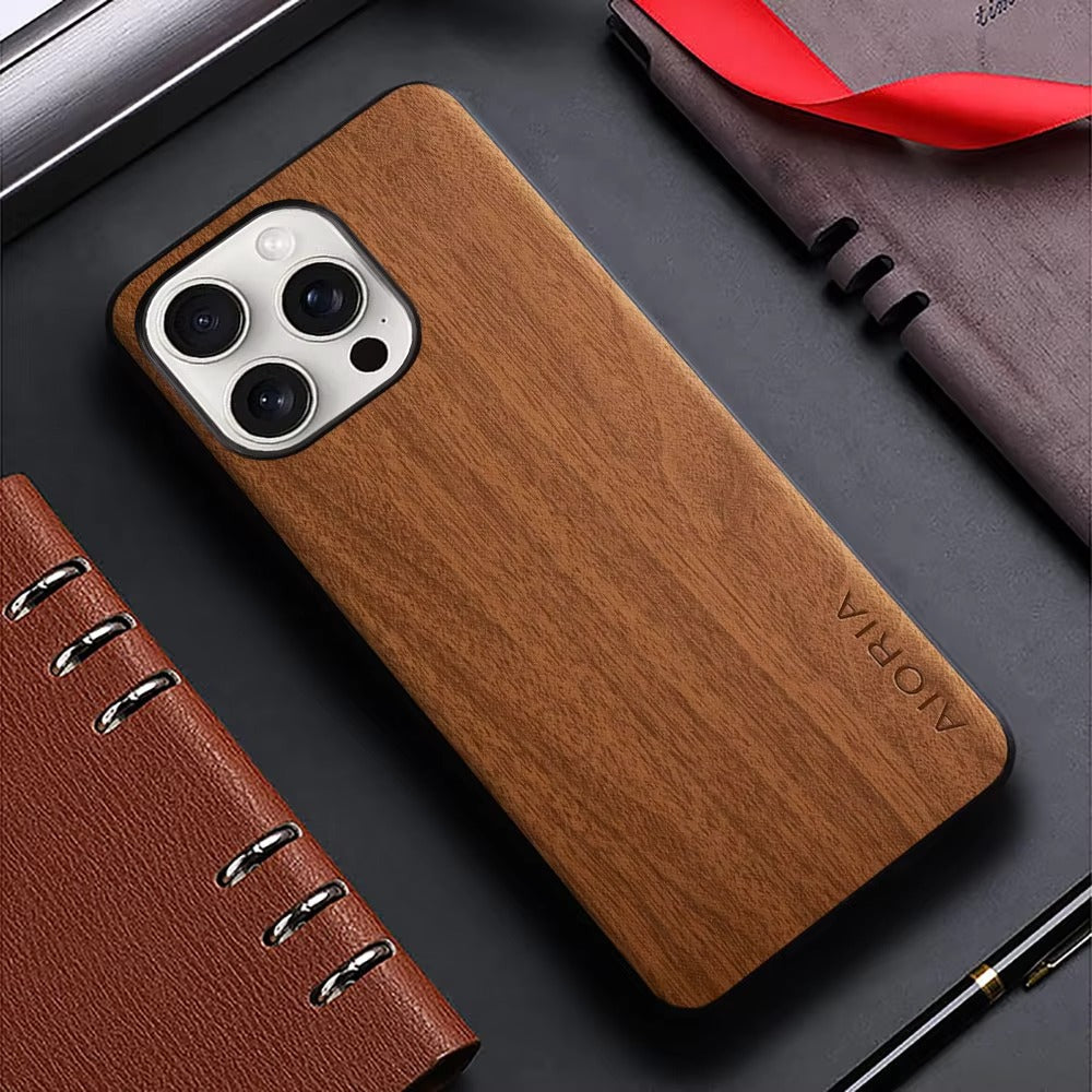 Luxury Apple iPhone Case, MagSafe Compatible, Camera Lens and Screen Protection, Ultra Thin, Shockproof, Magnetic, Full All Around Protection, Bamboo Leather Cover