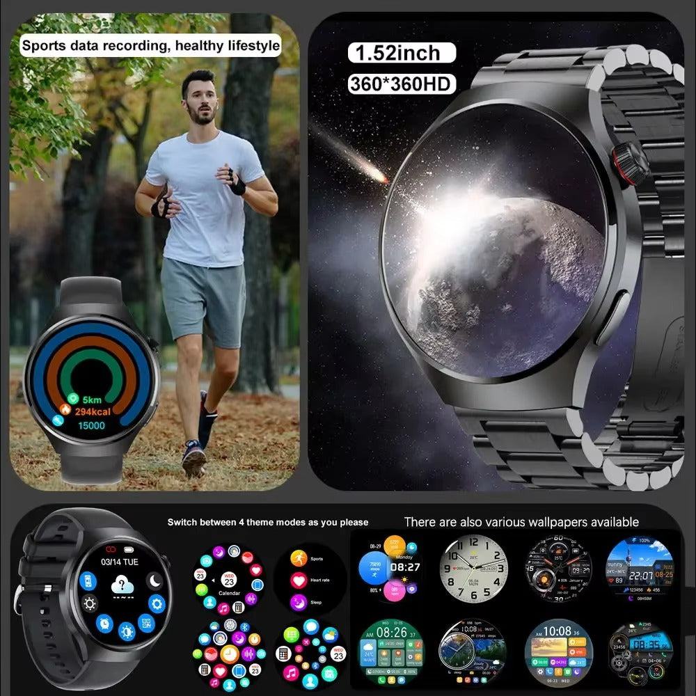 Premium AMOLED GPS Smart Watch – 1.46" HD Display, Bluetooth Calling, Fitness Tracker, IP68 Waterproof, Heart Rate & Sleep Monitor, NFC, Wireless Charging