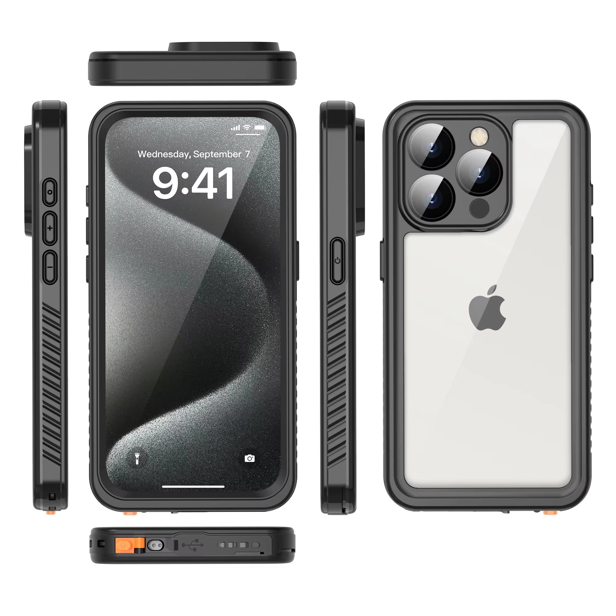 High Quality Apple iPhone Case MagSafe Compatible, Camera Lens & Screen Protection, Cover with IP68 360 Waterproof Shield