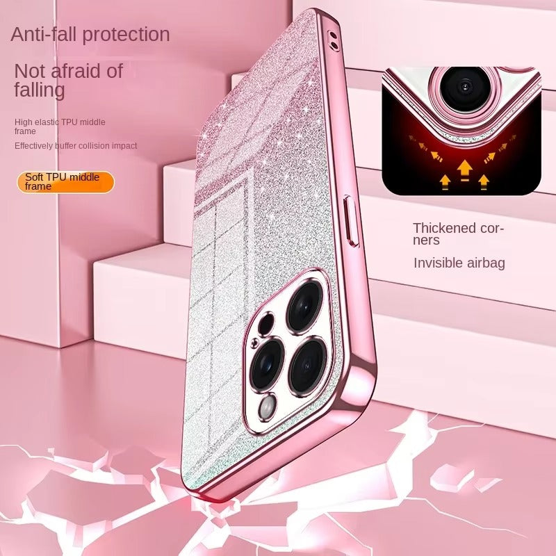 Premium Glitter Electroplated Apple iPhone Case, MagSafe Compatible, Ultra Thin Magnetic Shockproof Full Protection Cover