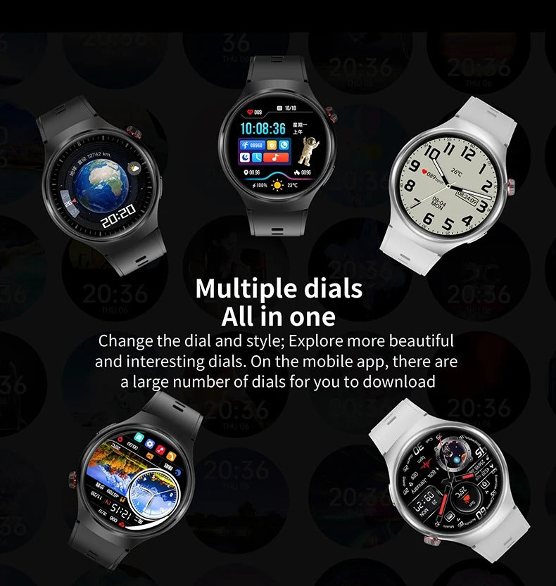 Premium AMOLED GPS Smart Watch – 1.46" HD Display, Bluetooth Calling, Fitness Tracker, IP68 Waterproof, Heart Rate & Sleep Monitor, NFC, Wireless Charging