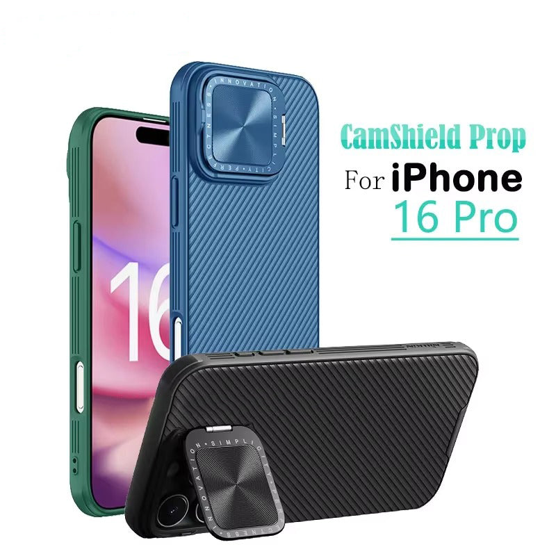 Premium Apple iPhone Case Ultra Thin Shockproof Magnetic Full All Around Protection Cover with Slide Camera Stand Bracket