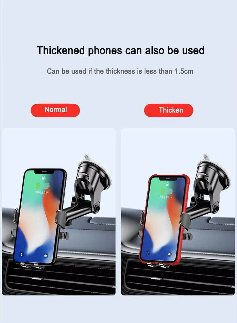 Premium Suction Cup Car Phone Holder for iPhone – Windshield & Dashboard Mount, Mobile Stand for Apple Devices