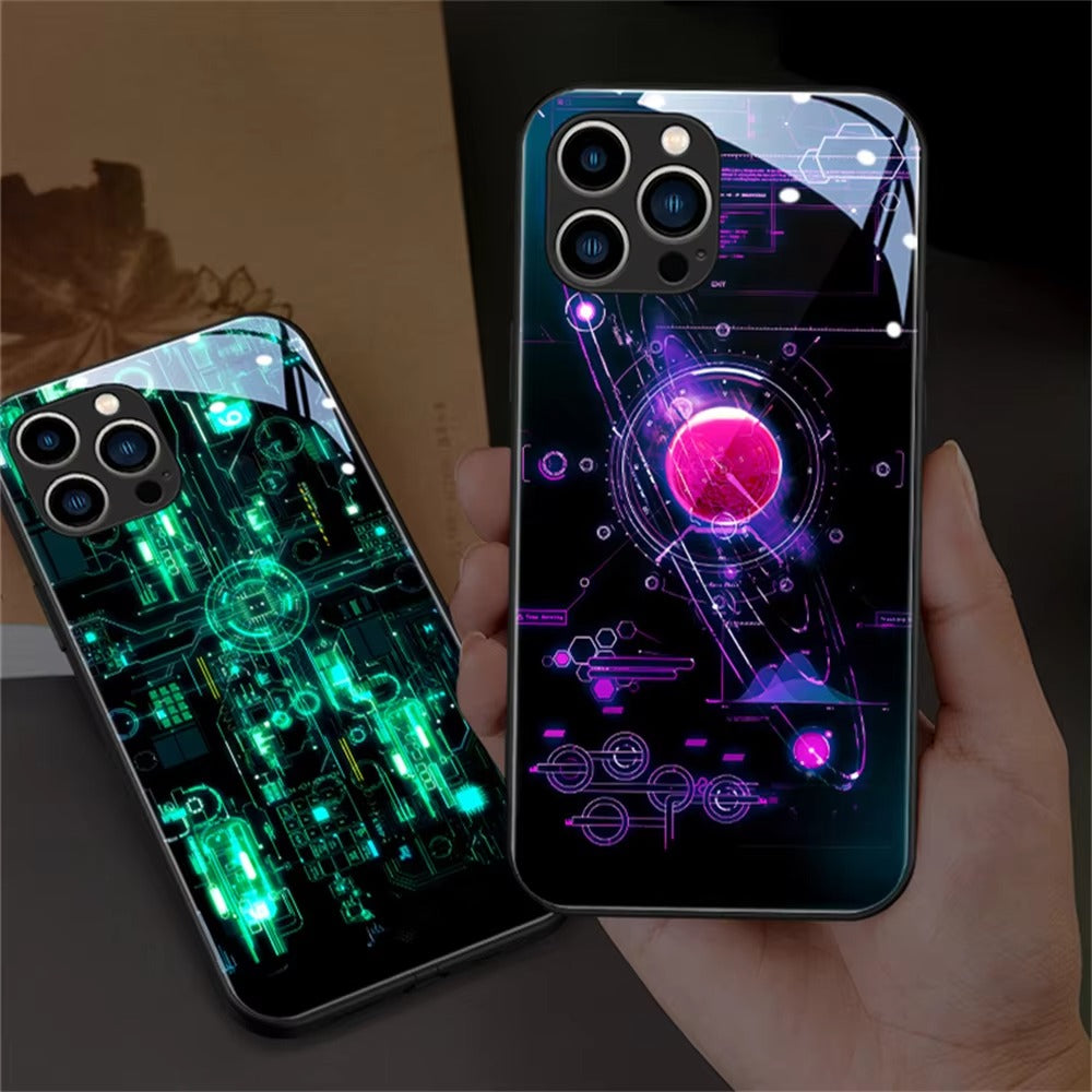 Premium Apple iPhone Case, MagSafe Compatible, Camera Lens and Screen Protection, Ultra Thin, Shockproof, Magnetic, Full All Around Protection, LED Call Flash Glass Cover