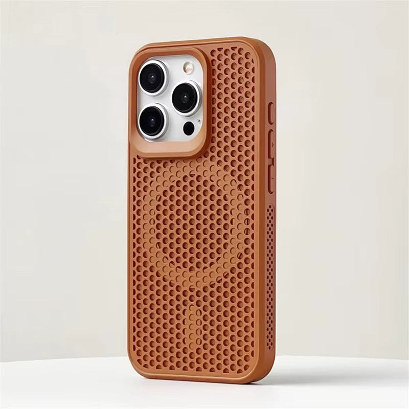 Luxury Apple iPhone Case, MagSafe Compatible, Camera Lens & Screen Protection, Ultra Thin, Shockproof, Magnetic Full All Around Cover – Matte Hard PC Case with Heat Dissipation Holes & Wireless Charging Support