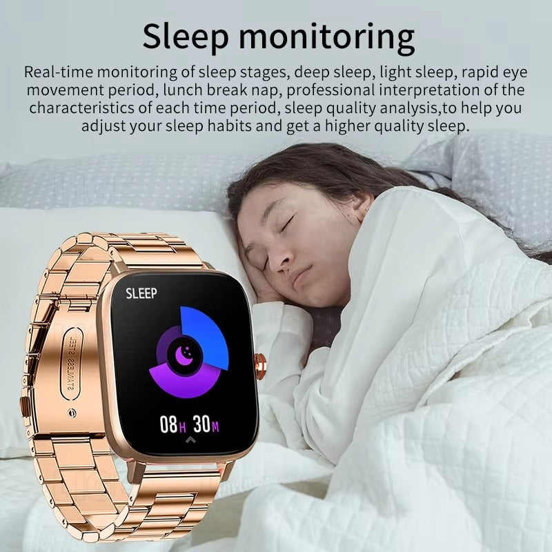 Premium Smartwatch for iPhone – Custom Dial Bluetooth Watch for Men & Women, Full Touchscreen Fitness Bracelet with Waterproof