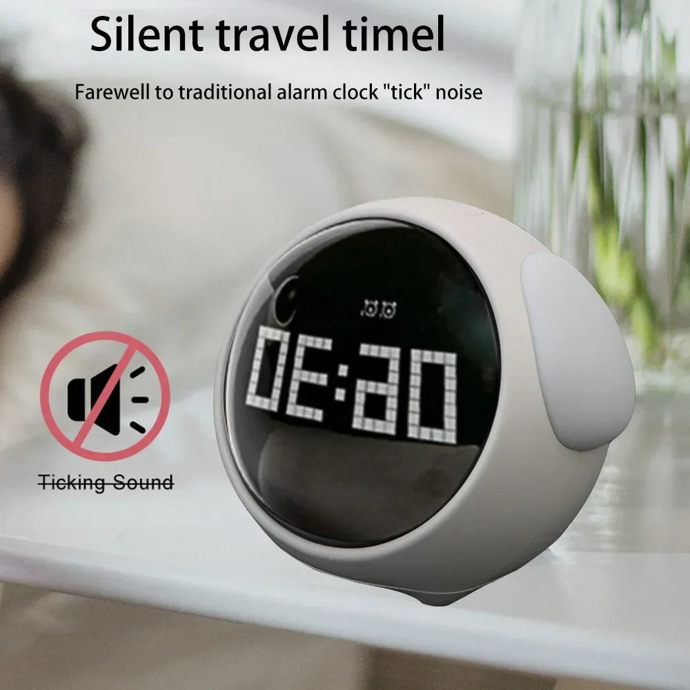 Luxury LED Digital Alarm Clock – Multifunction Voice Control Night Light with Snooze, Temperature Display, Dual Alarms, Music, Modern Home Design
