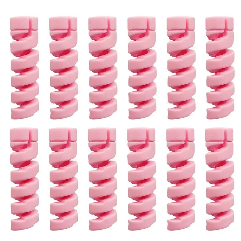 High Quality Cable Protector, 1/12pcs Universal Silicone Spiral Winder – Wire Organizer Cover for iPhone, USB Charger, Data