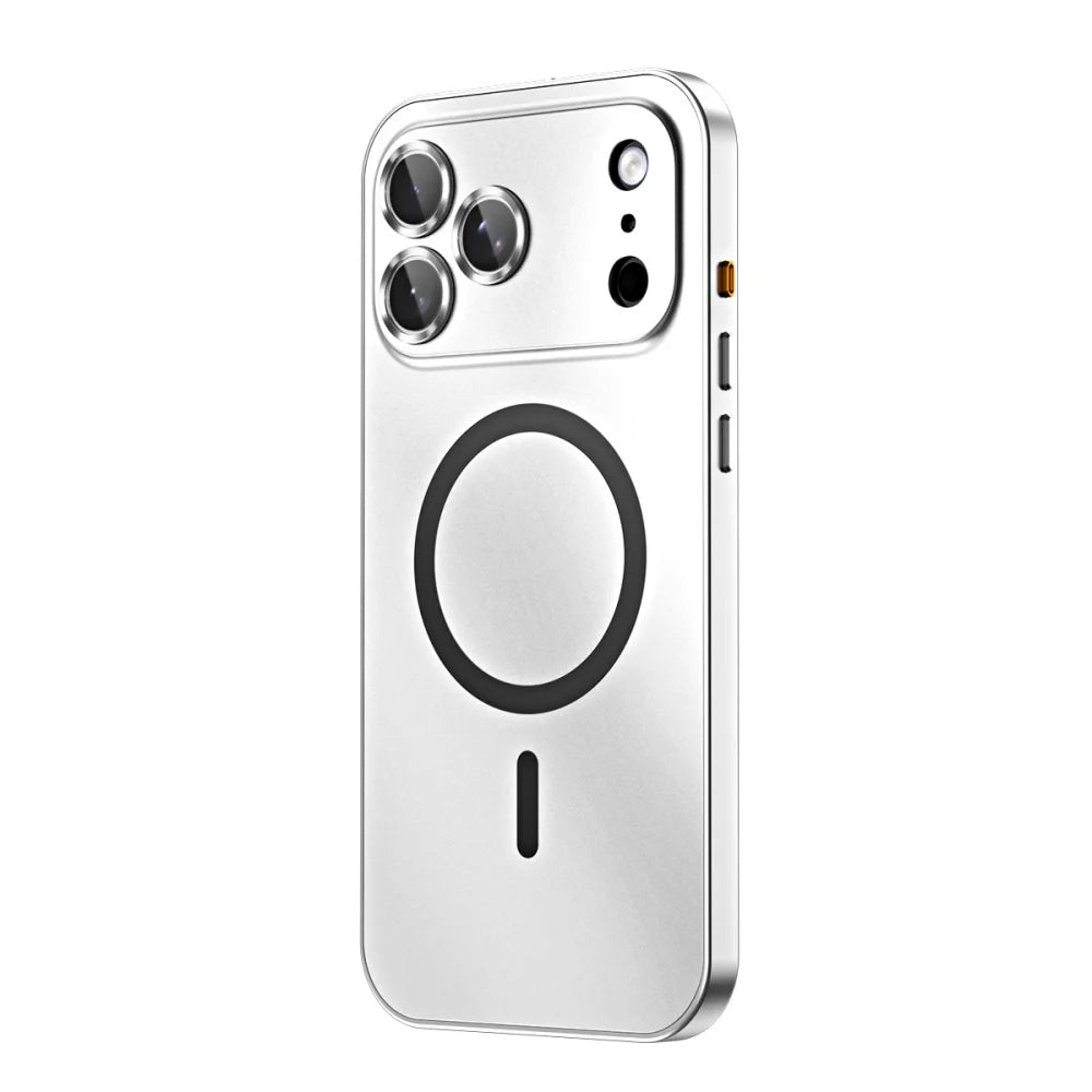 Premium iPhone Case MagSafe Compatible Magnetic Shockproof Cover with Camera Lens Protection Ultra Thin Full Protection Aluminum Metal Frame PC Back