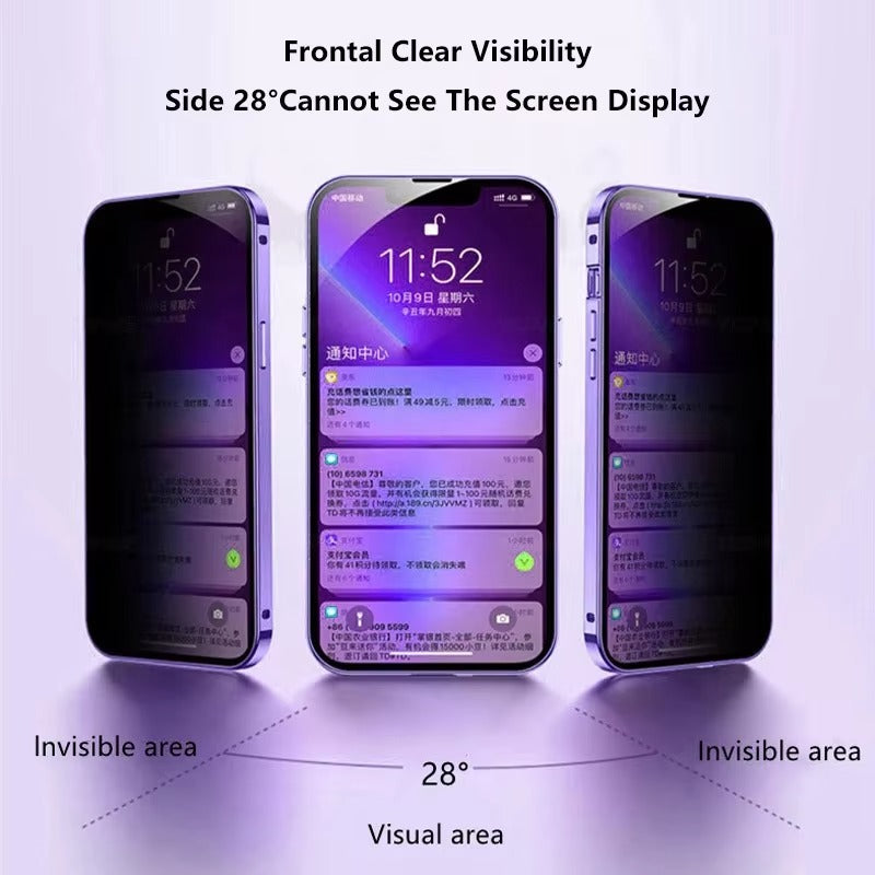 Premium Apple iPhone Case, MagSafe Compatible, Camera Lens & Screen Protection, Ultra Thin, Shockproof, Magnetic Full All Around Cover – Anti-Spy Tempered Glass Magnetic Case with Privacy Screen & Lens Protection