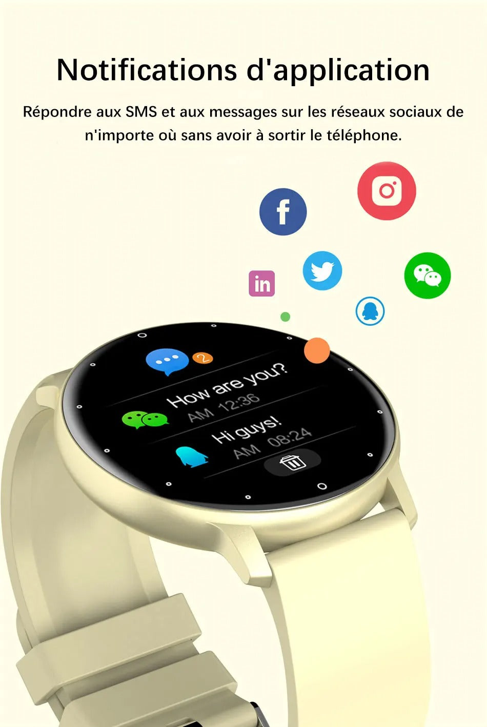 Premium Smartwatch for iPhone – Full Touchscreen Fitness Tracker with Bluetooth, Heart Rate Monitor, IP67 Waterproof