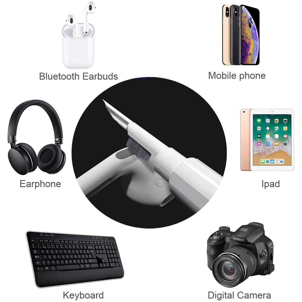 Premium 3-in-1 Bluetooth Earbuds Cleaning Pen – Deep Clean Brush Kit for AirPods, Charging Case & Speaker Holes, Compact Tool for Phone & Earphones
