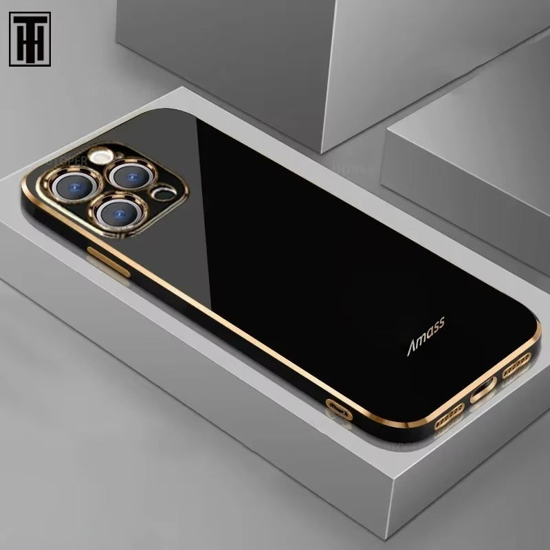 Luxury Glossy Silicone Apple iPhone Case, MagSafe Compatible, Ultra Thin Magnetic Shockproof Full Protection Cover