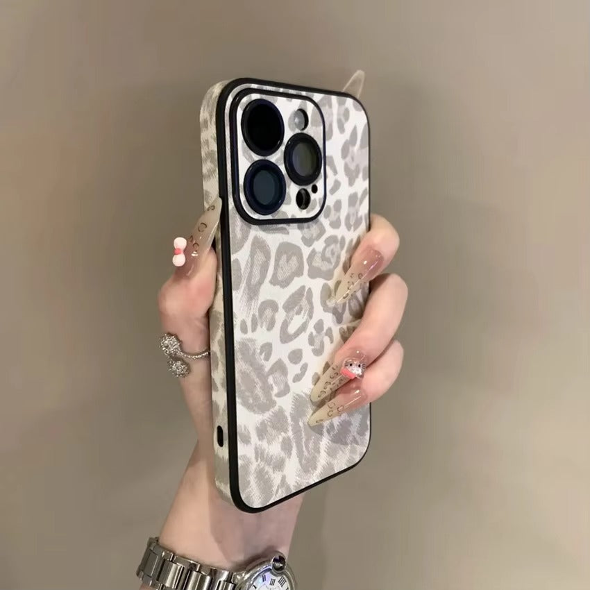 Luxury Apple iPhone Case MagSafe Compatible, Camera Lens & Screen Protection, Ultra Thin Shockproof Magnetic Full All Around Protection Cover with Wrist Strap & Leopard Design