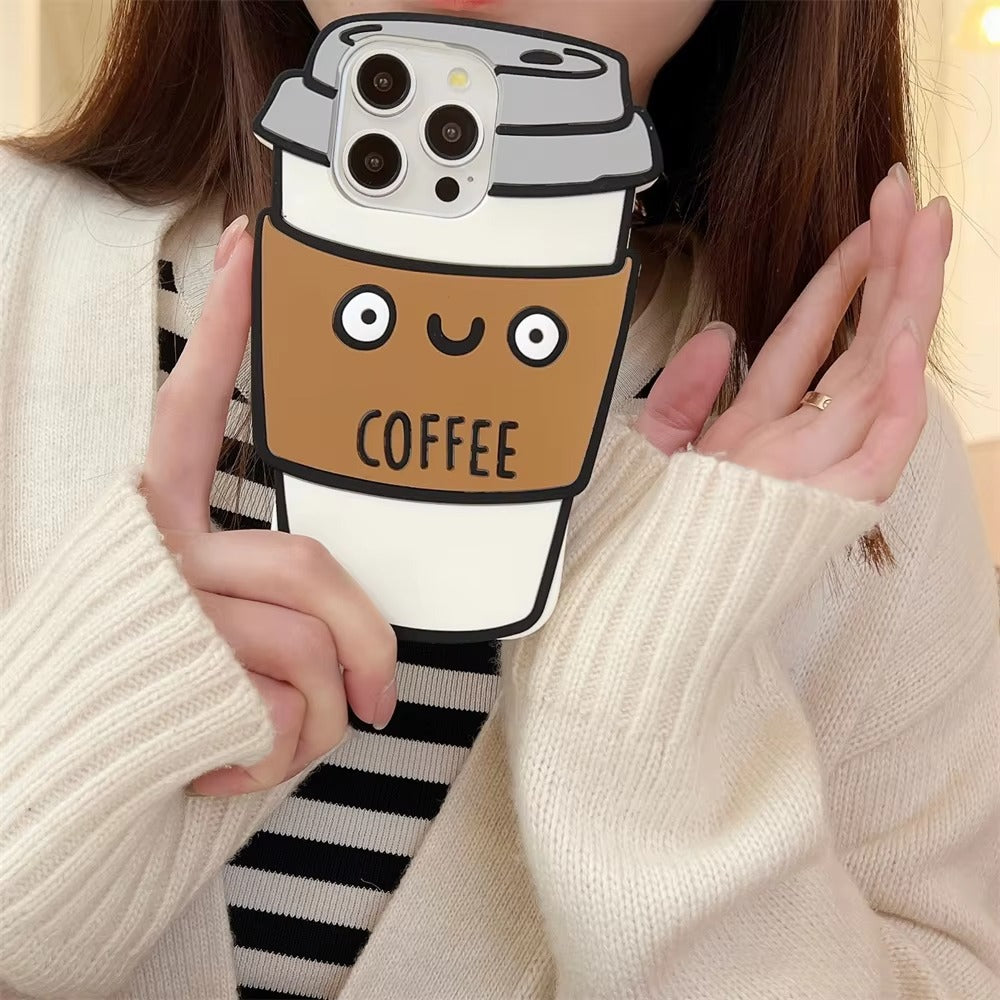 Premium Apple iPhone Case, MagSafe Compatible, Camera Lens and Screen Protection, Ultra Thin, Shockproof, Magnetic, Full All Around Protection, 3D Coffee Cup Soft Cover