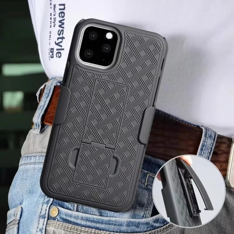 Robust Apple iPhone Case, MagSafe Compatible, Camera Lens & Screen Protection, Ultra Thin, Shockproof, Magnetic Full All Around Cover – Hybrid Defender Holster Case with Belt Clip for Rugged Daily Protection