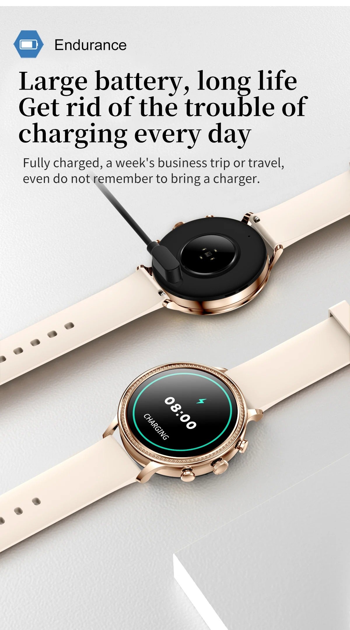 Luxury Women's Smartwatch with Bluetooth Calling – 1.39" HD Display, Heart Rate & SpO2 Monitor, Sleep Tracking, Menstrual Reminder, Fitness Watch Waterproof