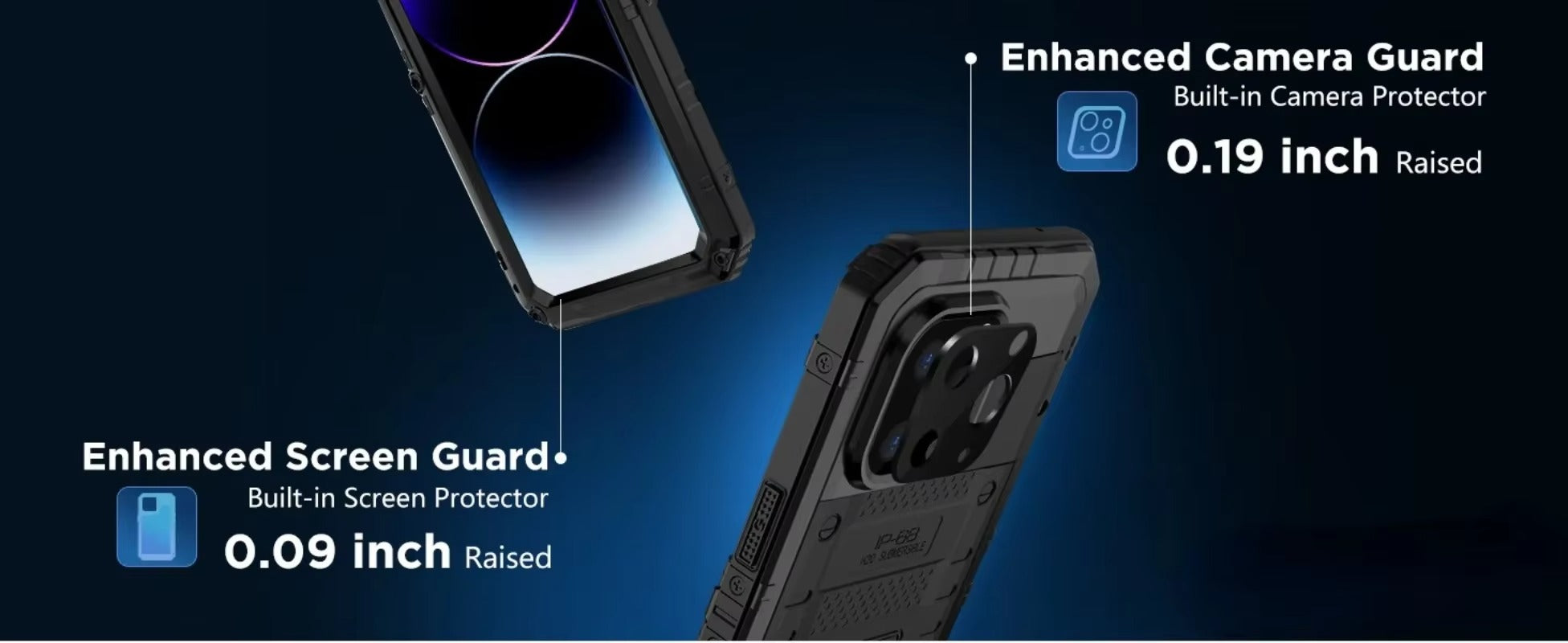 Robust Apple iPhone Case MagSafe Compatible, Camera Lens & Screen Protection, Cover with IP68 Heavy Duty Metal Armor