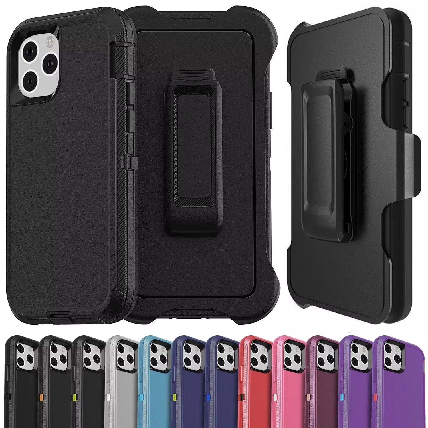 Robust Apple iPhone Case, MagSafe Compatible, Camera Lens & Screen Protection, Ultra Thin, Shockproof, Magnetic Full All Around Cover – 3-in-1 Heavy Duty Armor Case with Belt Clip & Full Body Protection