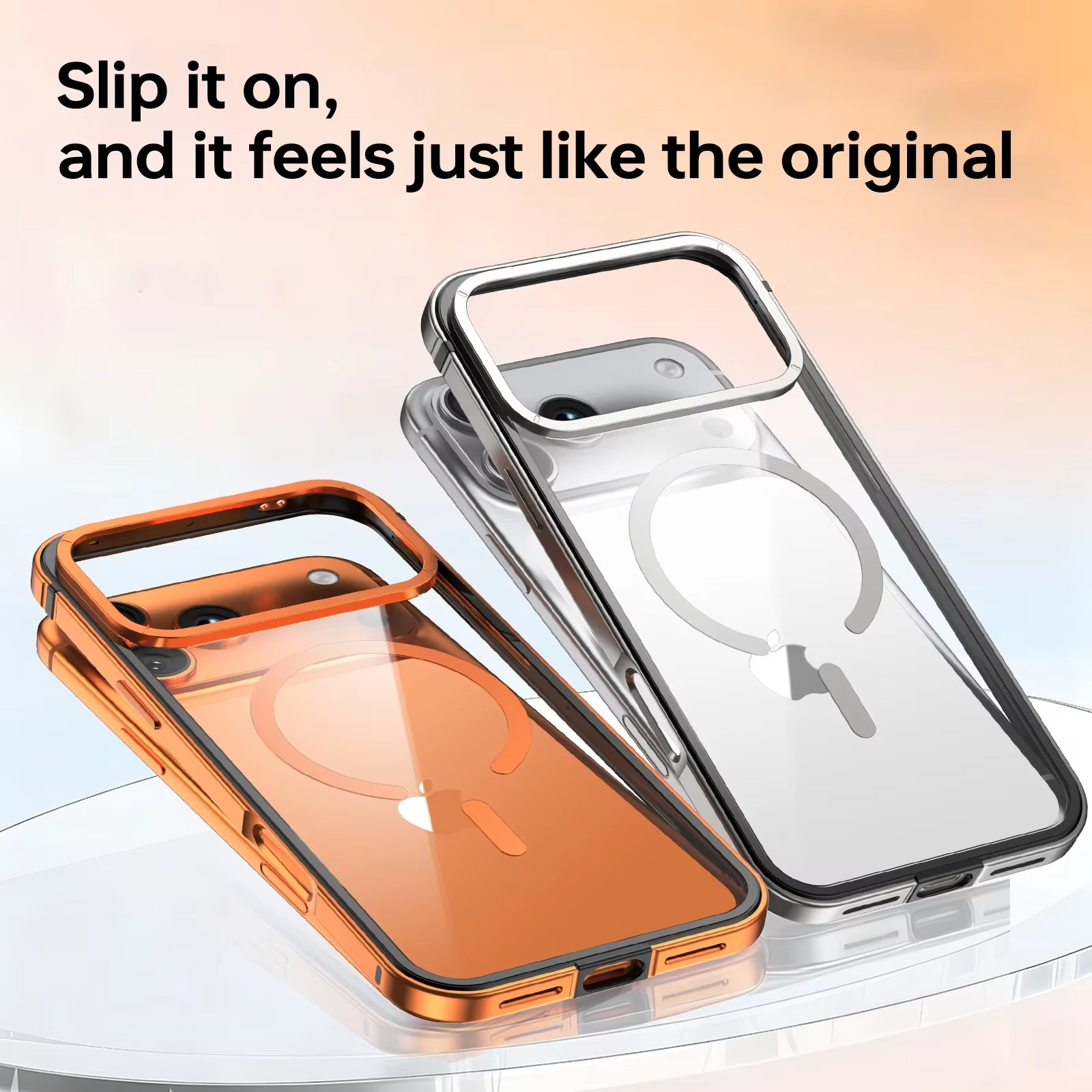 Premium Aluminum Alloy iPhone Case – MagSafe Compatible Magnetic Cover with Shockproof Frame, Transparent Back and Raised Camera Lens Protection
