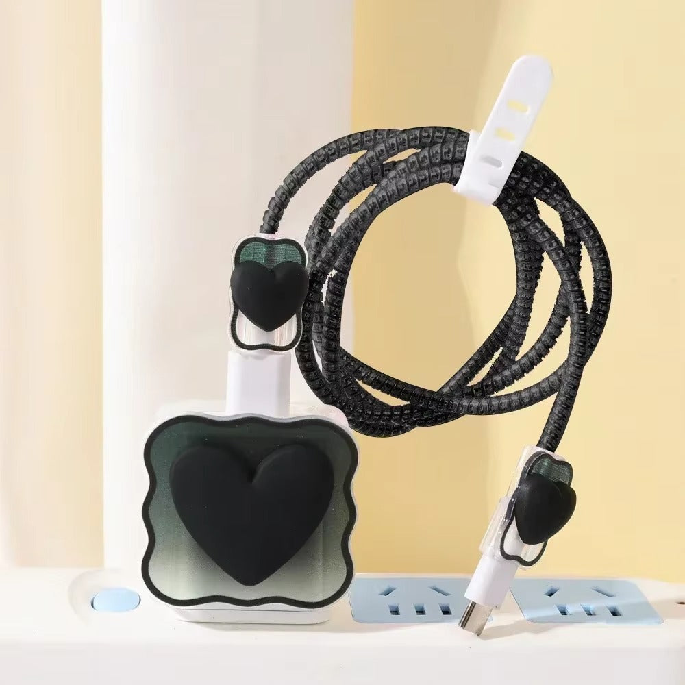 High Quality Heart-Shaped Charger Protector – Silicone Anti-Break, Scratch-Proof Cover Sleeve for Apple 18W, 20W Adapters,
