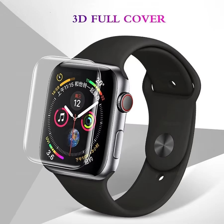 Premium 3D Full Cover Tempered Glass Screen Protector for Apple Watch – Anti-Fingerprint, Shockproof Case Bundle 38mm–49mm