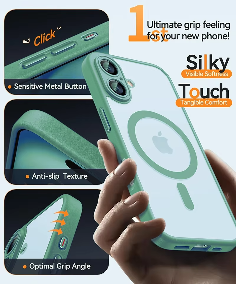 Luxury Apple iPhone Case Camera Lens & Screen Protection, Ultra Thin Shockproof Magnetic Full All Around Protection Cover