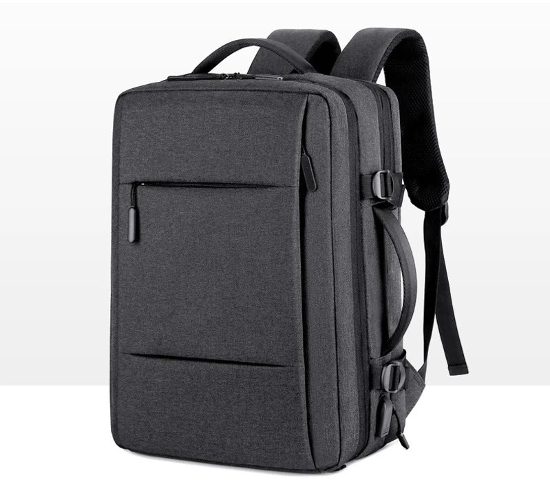 High Quality Waterproof Laptop Backpack for Men, Expandable USB Charging Bag, Business Travel School Rucksack