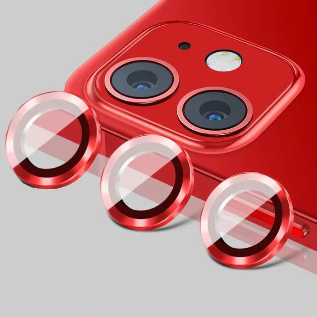 Luxury Metal Camera Lens Protector for iPhone – Diamond Edging, 9H Corning Glass, Anti-Scratch, Shockproof, Ultra HD Transparent Lens Cover Ring