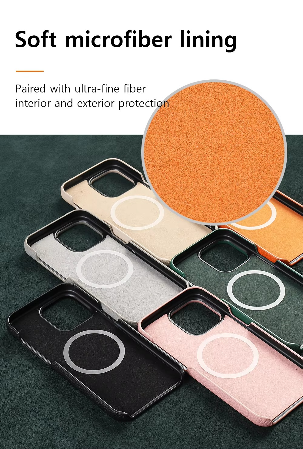 Luxury Natural Cowhide Leather MagSafe iPhone Case – Lychee Texture, Durable & Stylish Phone Back Cover | Case for iPhone